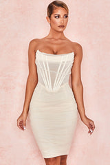 Chic Ruched Strapless Mini Corset ...